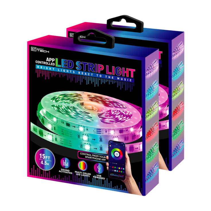 2-Pack Simplytech 15FT RGB LED Strips