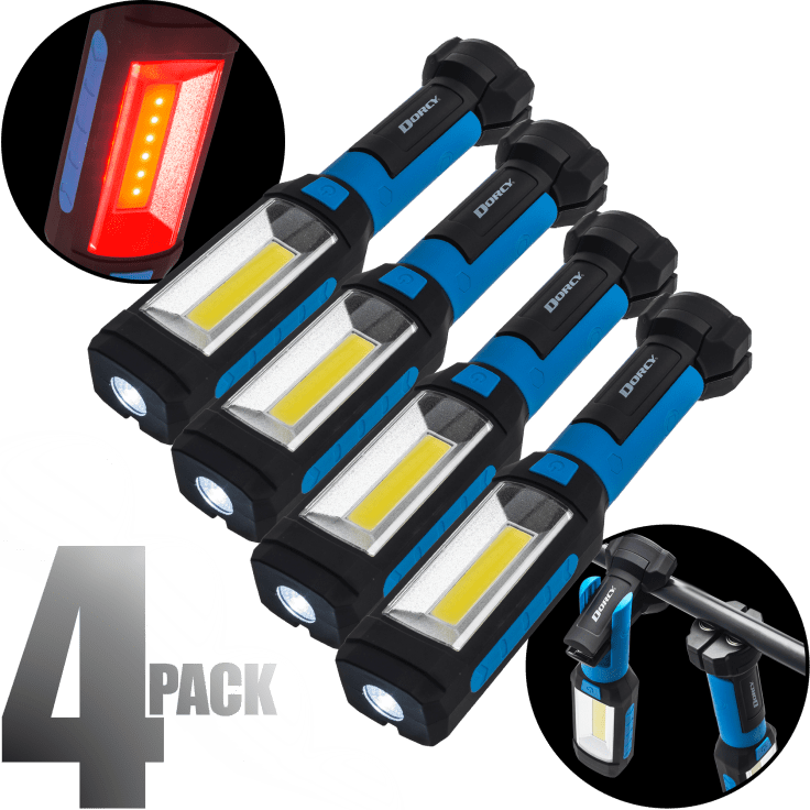 MorningSave: 4-Pack: LED Flashlight/Worklight with Magnetic Base