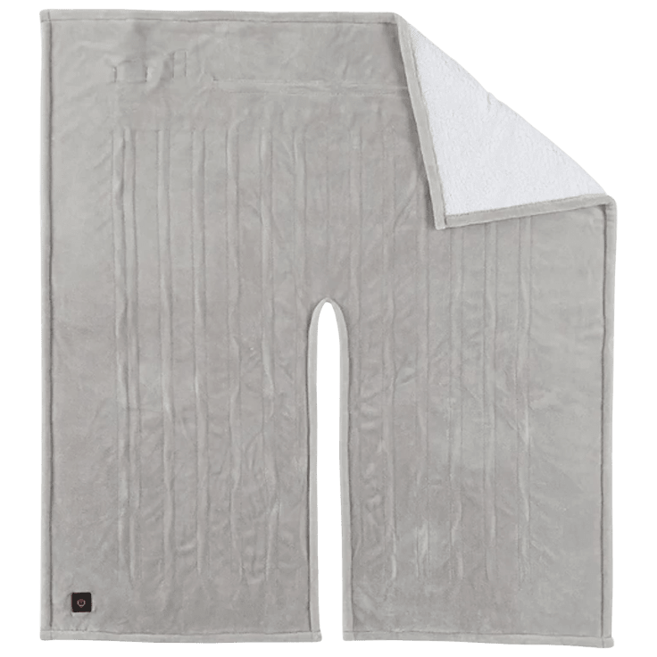 MorningSave Brookstone Heated Wearable Throw with Sherpa Lining