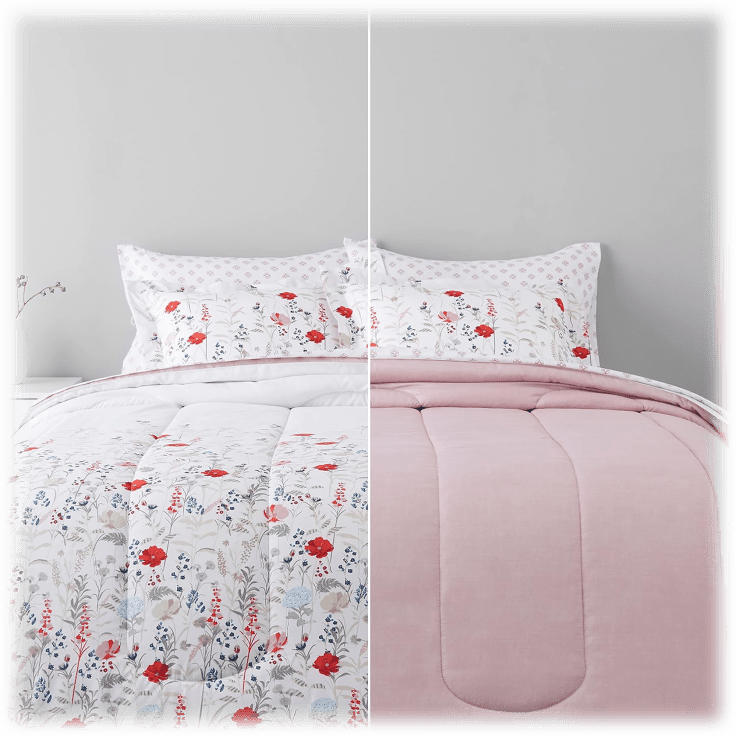 MorningSave Amazon Basics 7Piece BedInABag Reversible Comforter Set