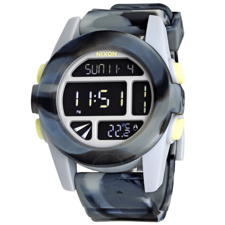 NIXON Unit 44mm Marbled Black Smoke Men's Digital Watch