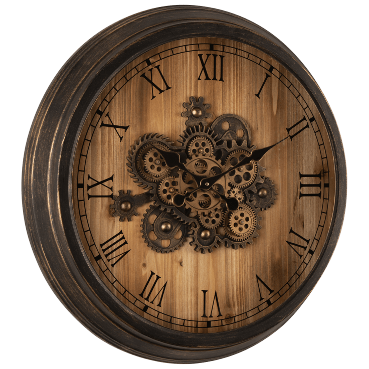 MorningSave Glitzhome Vintage Industrial Oversized Wall Clock with