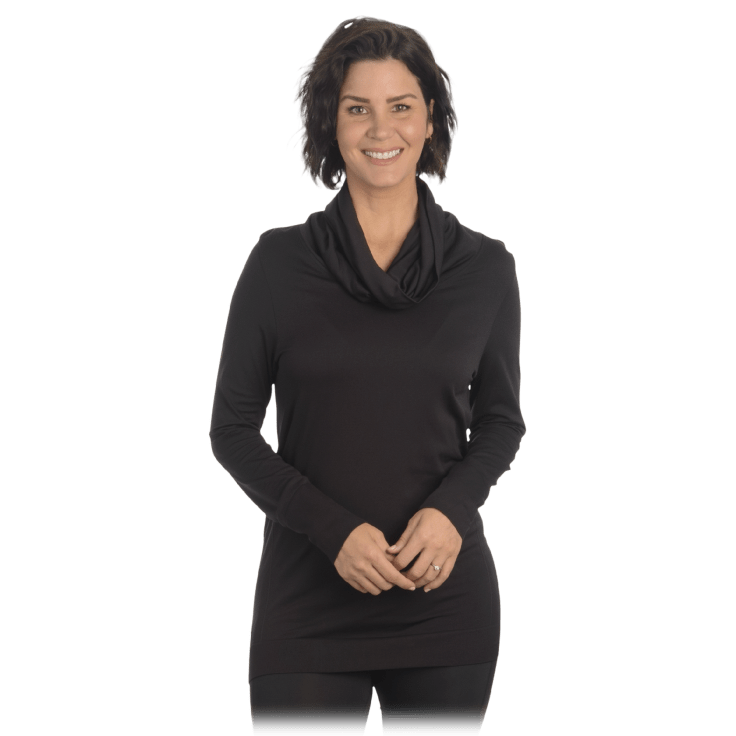 Maidenform Womens Seamless Sport Baselayer Thermal Cowl Neck Tunic 