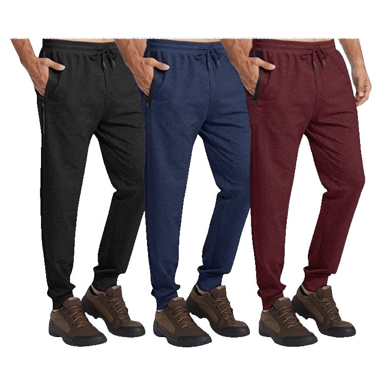 SideDeal: 3-Pack: Men's Fleece Jogger Pants with Tech Zipper Pockets
