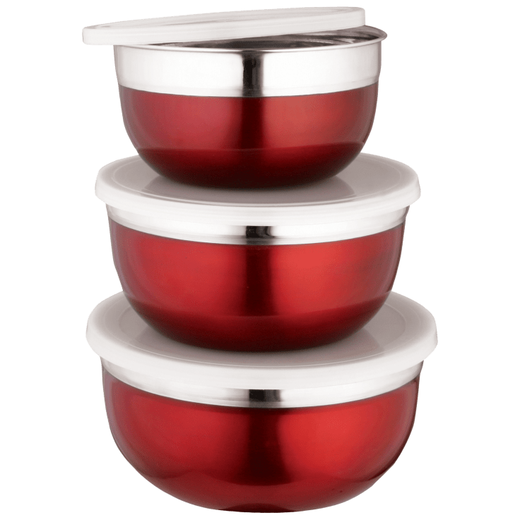 Bombay 3Piece Stainless Steel Bowls with Lids