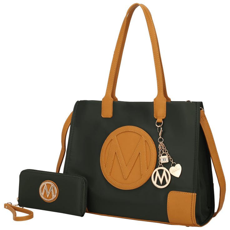 MKF Collection Designer Tote Bag for Women, Vegan Leather a Color-Block  Fashion Handbag Purse with Wristlet Wallet: Handbags