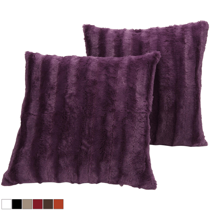 Cheer Collection Shaggy Long Hair Throw Pillows - Super Soft and Plush Faux  Fur Lumbar Accent Pillows - 12 x 20 - Set of 2