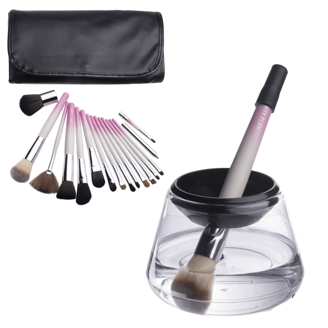 Pronoir Electric Makeup Brush Cleaner With Vanity Planet 15 Piece