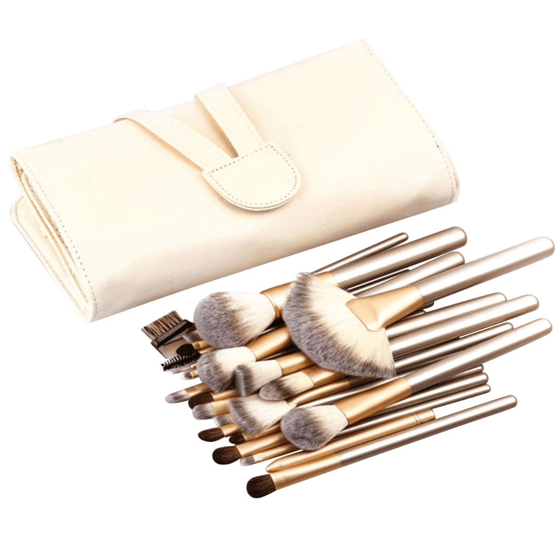 Zoe Ayla 24 Piece Professional Makeup Brush Set With Roll Up Travel Case