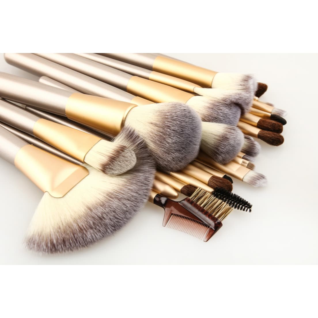 Zoe Ayla 24 Piece Professional Makeup Brush Set With Roll Up Travel Case