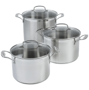 Cuisinart Classic 6-Piece Brushed Stainless Steel Stock Pot Set