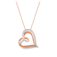 Diamond Muse 1/4 Carat TW Diamond Heart Shape Pendant Necklace (Rose Gold)