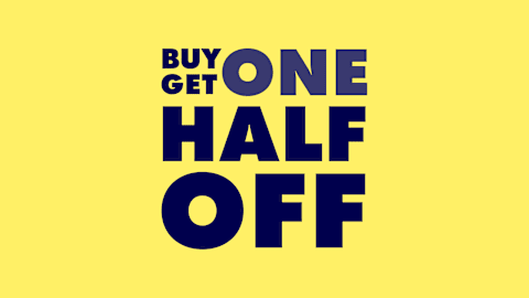 Buy One, Get One Half Off Deals!