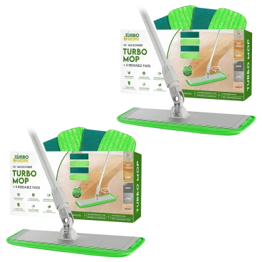 2-Pack: Turbo Microfiber 360-Spin Mop Floor Cleaning System