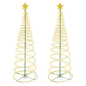 2-Pack: Touch Of ECO Merrylite Solar LED Metal Christmas Tree Stake Light
