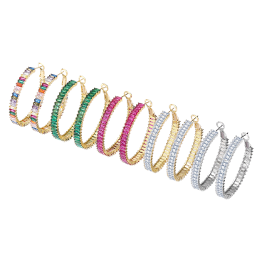 Rachel Glauber Lustre Bloom Statement Hoop Earrings
