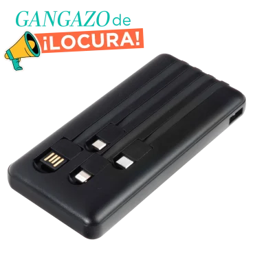 Lifestyle Advanced Banco de Energía de 10000 mAh con Cables de Carga