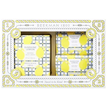 Beekman 1802 Sunshine Lemon 3-Piece Soap & Body Cream Set
