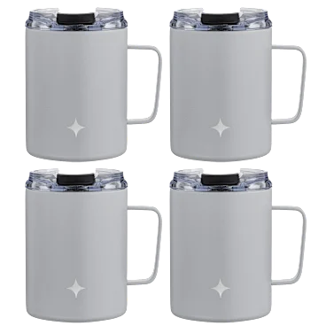 4-Pack: JoyJolt 12oz Coffee Mugs with Handle & Clear Flip Lids