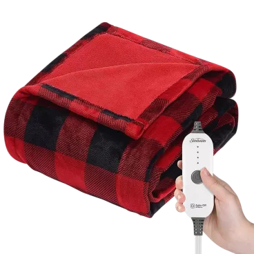 Sunbeam Royal Luxe Buffalo Plaid Heated Personal Throw