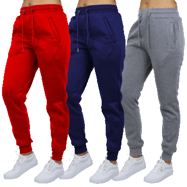 Paquete de 3: Galaxy by Harvic Joggers Clásicos para Mujer con Forro Polar
