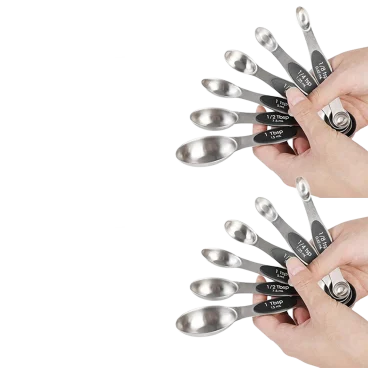 2-Pack: Double-Sided Magnetic Measuring Spoons Set