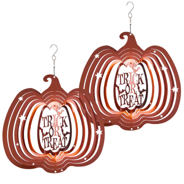 2-Pack: Georgia Brown Seasonal Metal Illusion Spinners (Trick or Treat)
