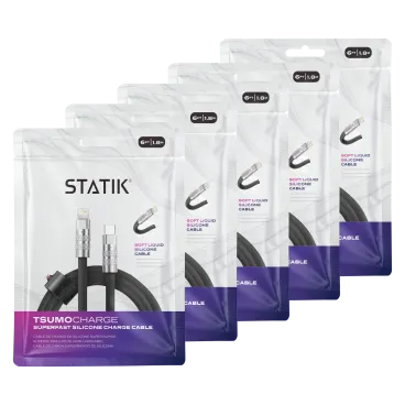 5-Pack: Statik TsumoCharge 6-Feet Cable USB-C to Lightning