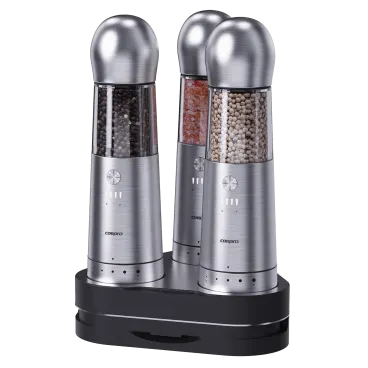 COSPRO 3-Piece Electric Salt and Pepper Grinder Set
