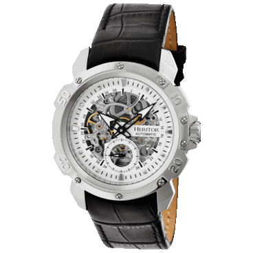 Heritor Conrad Reloj Esqueleto Automático con Correa de Cuero