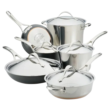 Anolon Nouvelle Luxe 11-Piece Stainless and Hard Anodized Cookware Set
