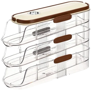 Krediz 3-Tier Rolling Egg Dispenser for Fridge