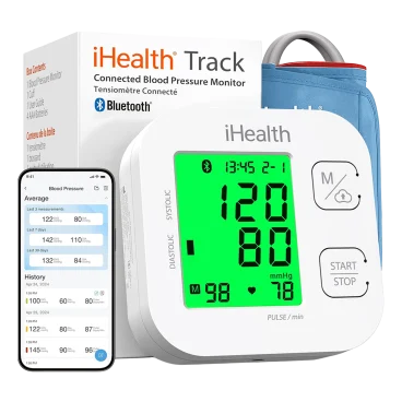 iHealth Track Smart Upper Arm Blood Pressure Monitor with Wide Range Cuff
