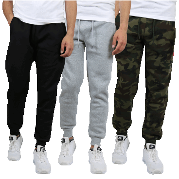 Paquete de 3: Galaxy by Harvic Joggers Clásicos Forrados en Felpa para Hombre