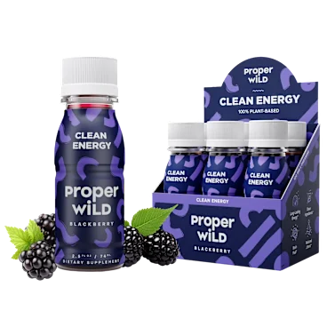 72-Pack: Proper Wild Clean Energy Shots (Blackberry)