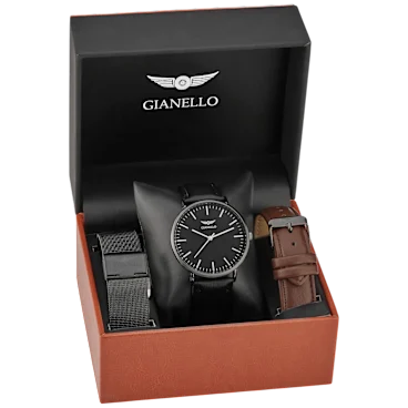Gianello Tri-Luxe Interchangeable 3 Strap Watch Set