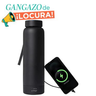 TYLT Botella Térmica de 24 oz con Power Bank Inalámbrico de 5700mAh