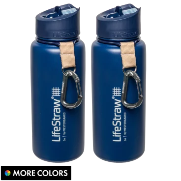 2-Pack: LifeStraw Go 24oz Stainless Steel Insulated Water Filter Bottle
