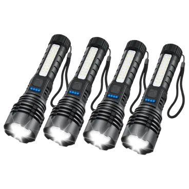 4-Pack: Hakol Rechargeable High Lumens Flashlights