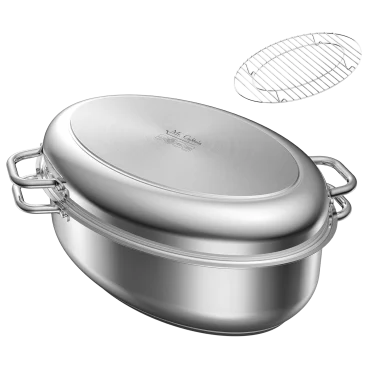 Mr. Captain Sartén para Asar 3 en 1 de 17 QT con Rejilla y Tapa