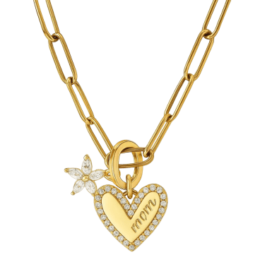 Hollywood Sensation Bloom Mom Heart Necklace