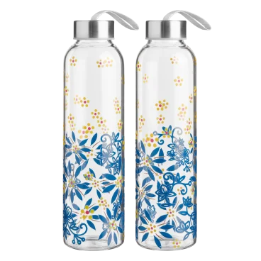 2-Pack: Temp-tations Travel Glass Bottles with Lids