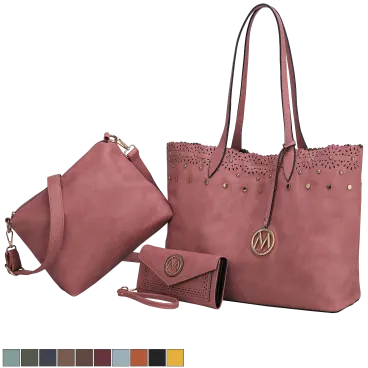 MKF Collection Sadie Set de Bolsa Tote y Cartera de Mia K