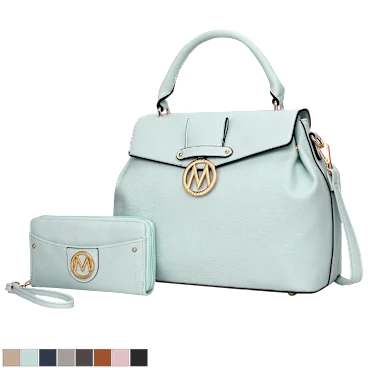 MKF Collection Aurora Satchel Handbag & Wallet Set by Mia K