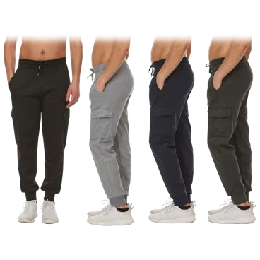 3-Pack: Nextex Pantalones Jogger para Hombre con Bolsillos Cargo