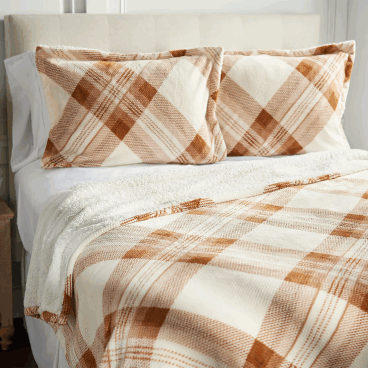 Berkshire VelvetSoft Plaid Queen Coverlet Set