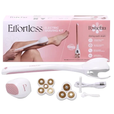 PosheEra Effortless Electric Shaving Kit with Extension Handle