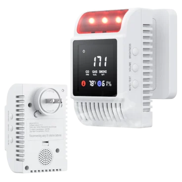 HAKOL 6-in-1 Carbon Monoxide, Smoke & Natural Gas Detector with Battery Backup