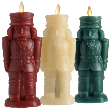 3-Pack: Luminara 8" Flameless Nutcracker Candles