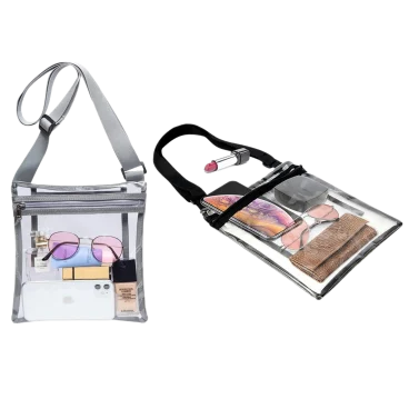 2-Pack: Stadium Approved Clear Crossbody Bags for Men and Women by Two Elephants